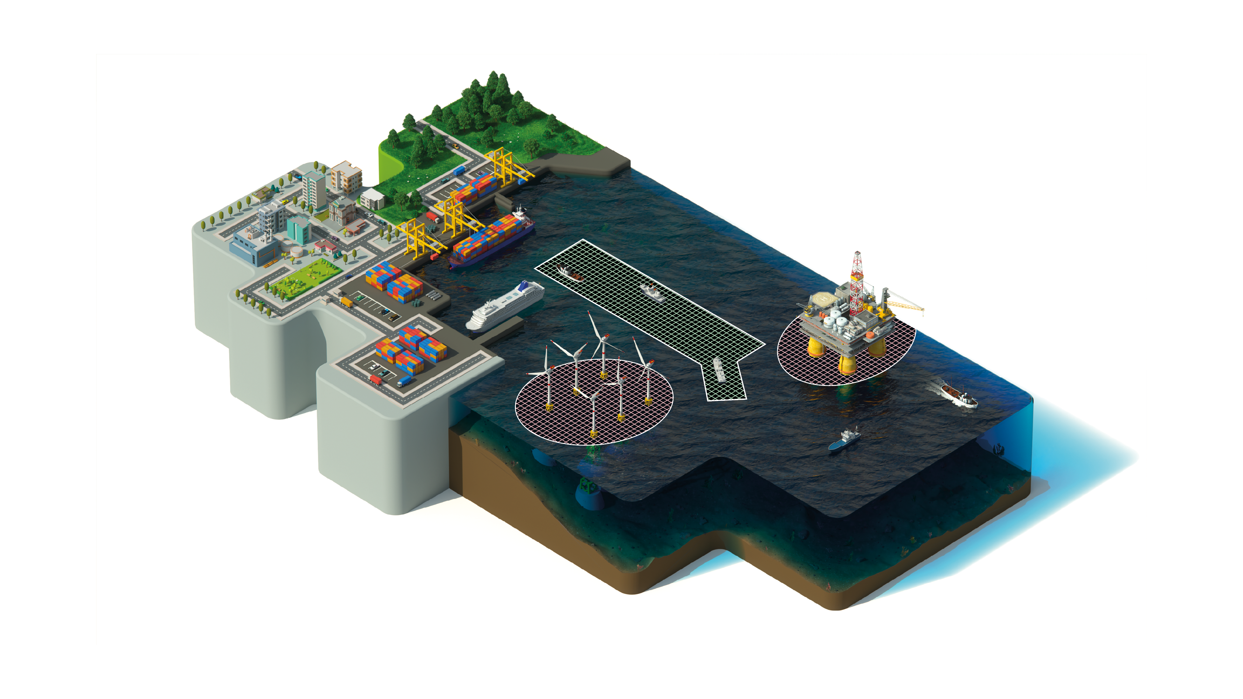 sercel marine logistics and ports illustration